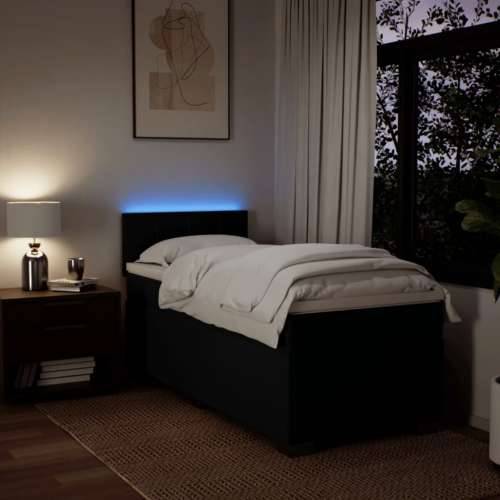 Box spring krevet s madracem crni 80 x 200 cm od tkanine - Crna 80 x 200 cm Blok s kvadratima Cijena