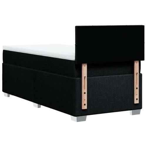 Box spring krevet s madracem crni 80 x 200 cm od tkanine - Crna 80 x 200 cm Blok s kvadratima Cijena