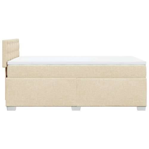 Okvir kreveta s oprugama i madrac krem 80x200 cm od tkanine - Krema 80 x 200 cm gumbi Cijena