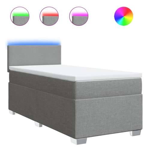 Box spring krevet s madracem svjetlosivi 90x190 cm od tkanine - Svjetlosiva 90 x 190 cm Gladak dizajn Cijena