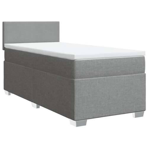 Box spring krevet s madracem svjetlosivi 90x190 cm od tkanine - Svjetlosiva 90 x 190 cm Gladak dizajn Cijena