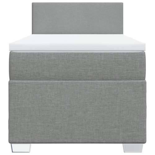 Box spring krevet s madracem svjetlosivi 90x190 cm od tkanine - Svjetlosiva 90 x 190 cm Gladak dizajn Cijena