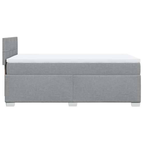 Box spring krevet s madracem svjetlosivi 90x190 cm od tkanine - Svjetlosiva 90 x 190 cm Blok s kvadratima Cijena