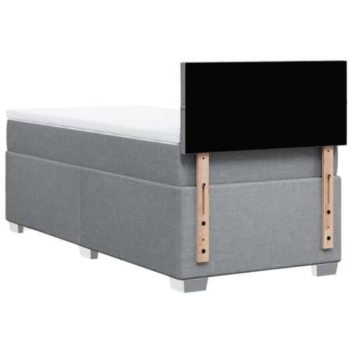 Box spring krevet s madracem svjetlosivi 90x190 cm od tkanine - Svjetlosiva 90 x 190 cm Blok s kvadratima Cijena