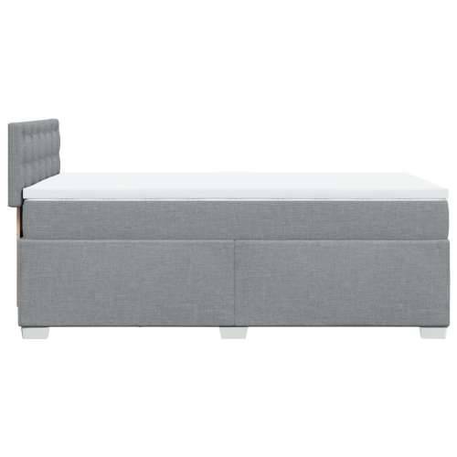Box spring krevet s madracem svjetlosivi 90x190 cm od tkanine - Svjetlosiva 90 x 190 cm gumbi Cijena