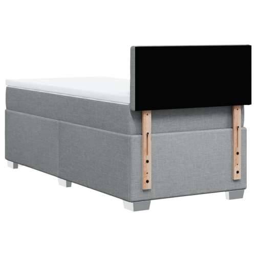Box spring krevet s madracem svjetlosivi 90x190 cm od tkanine - Svjetlosiva 90 x 190 cm gumbi Cijena
