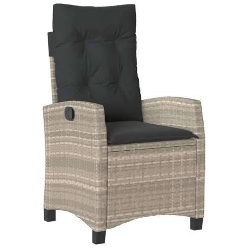 Vrtna garnitura - 5-dijelni vrtni blagovaonski set od poliratana s jastucima sivi - 140 x 70 x 74 cm Bez naslona za noge 4 Cijena