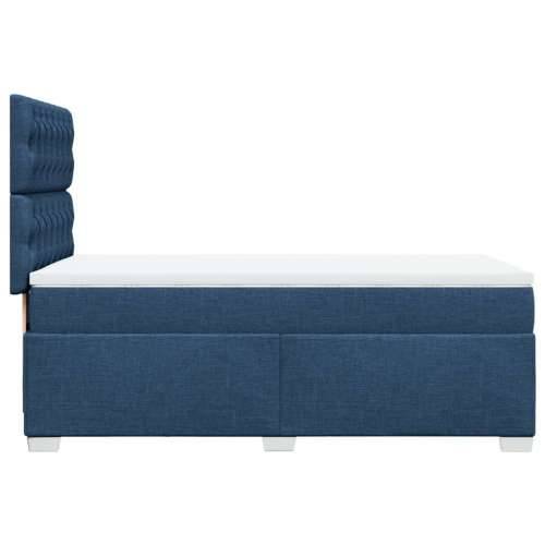 Krevet s oprugama i madracem plavi 90 x 190 cm od tkanine - Plava 90 x 190 cm Dizajn s gumbima Cijena