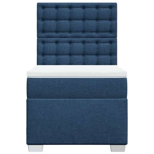 Krevet s oprugama i madracem plavi 90 x 190 cm od tkanine - Plava 90 x 190 cm gumbi Cijena