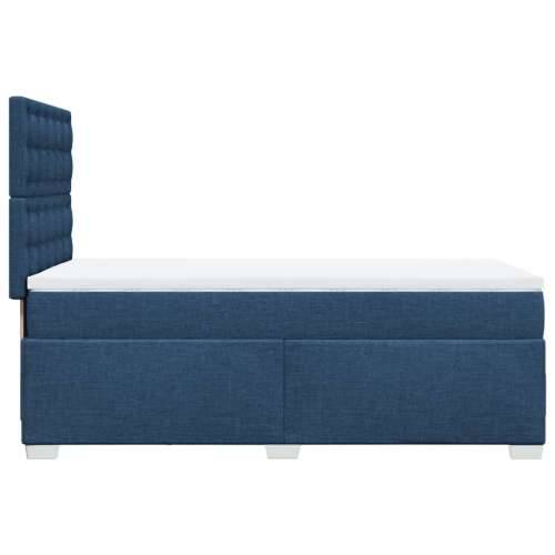 Krevet s oprugama i madracem plavi 90 x 190 cm od tkanine - Plava 90 x 190 cm gumbi Cijena