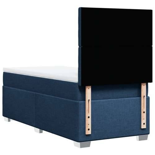 Krevet s oprugama i madracem plavi 90 x 190 cm od tkanine - Plava 90 x 190 cm gumbi Cijena