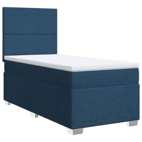 Krevet s oprugama i madracem plavi 80x200 cm od tkanine - Plava 80 x 200 cm Gladak dizajn Cijena