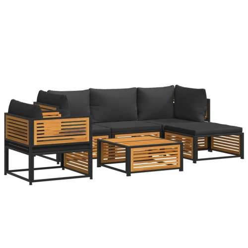 6-dijelna set vrtnih sofa s jastucima masivno bagremovo drvo - Antracit 2x kutna + fotelja + srednja + tabure + stol 1 Cijena