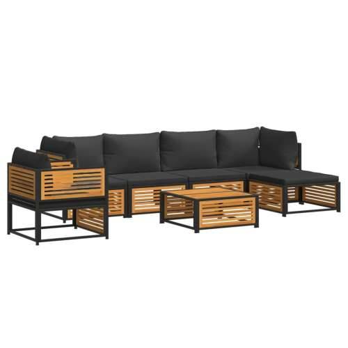 Vrtna garnitura - 7-dijelni set vrtnih sofa s jastucima masivno bagremovo drvo - Antracit 2x kutna + fotelja + 2x srednja + tabu Cijena