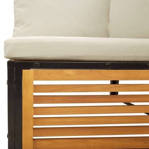 6-dijelna set vrtnih sofa s jastucima masivno bagremovo drvo Krema kutna + 2x srednja + 2x tabure + stol 1 Cijena