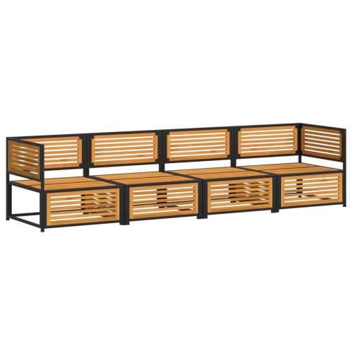 Vrtna garnitura - 4-dijelni set vrtnih sofa s jastucima masivno bagremovo drvo - Krema 4 sjedala 1 Cijena