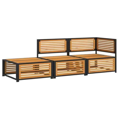 3-dijelna set vrtnih sofa s jastucima masivno bagremovo drvo - Krema kutna + srednja + tabure 1 Cijena