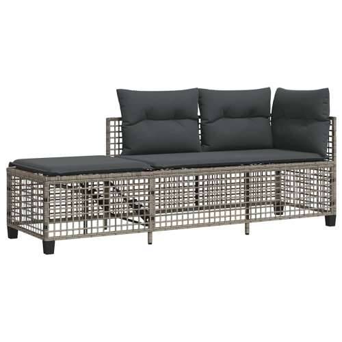 3-dijelni set kutne vrtnih sofa s jastucima sivi od poliratana - Siva 1 Cijena