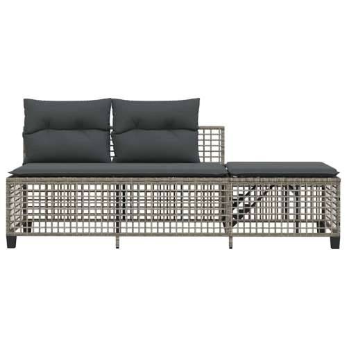 3-dijelni set kutne vrtnih sofa s jastucima sivi od poliratana - Siva 1 Cijena