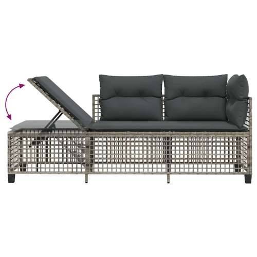 3-dijelni set kutne vrtnih sofa s jastucima sivi od poliratana - Siva 1 Cijena