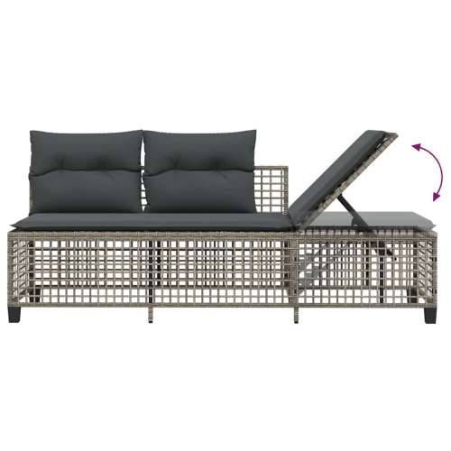 3-dijelni set kutne vrtnih sofa s jastucima sivi od poliratana - Siva 1 Cijena