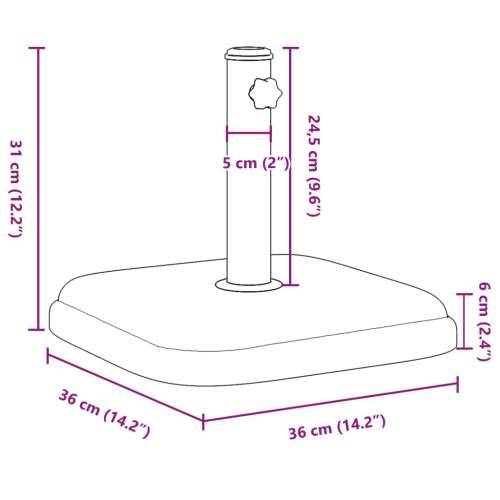 Baza suncobrana za stupove Ø32/35/38 mm 11 kg četvrtasta Cijena