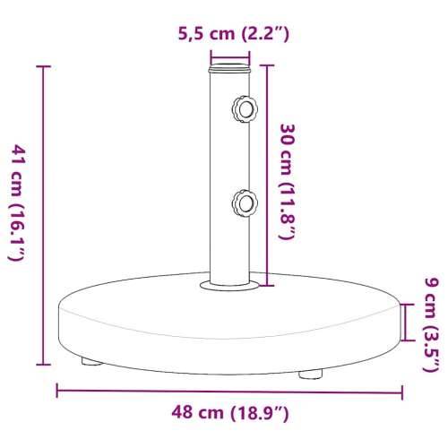 Baza suncobrana za stupove Ø 32/38/48 mm 25 kg okrugla - 1 25 kg Cijena