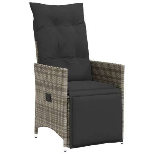 3-dijelni vrtni bistro set od poliratana s jastucima sivi - 90 x 90 x 75 cm Stakl 2 Cijena