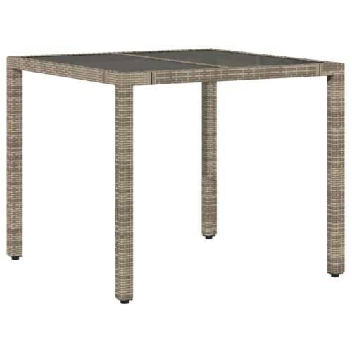 3-dijelni vrtni bistro set od poliratana s jastucima sivi - 90 x 90 x 75 cm Stakl 2 Cijena