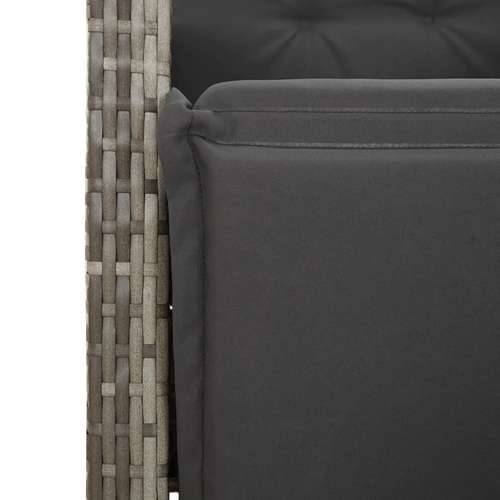 3-dijelni vrtni bistro set od poliratana s jastucima sivi - 90 x 90 x 75 cm Stakl 2 Cijena