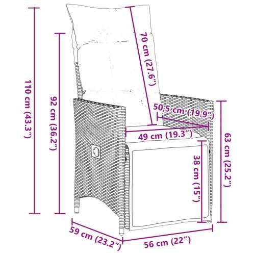 9-dijelni vrtni bistro set od poliratana s jastucima bež - 190 x 90 x 75 cm 8 Cijena