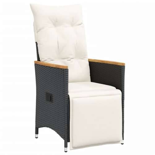 7-dijelni vrtni bistro set od poliratana s jastucima crni - Krema 190 x 90 x 75 cm 6 Cijena