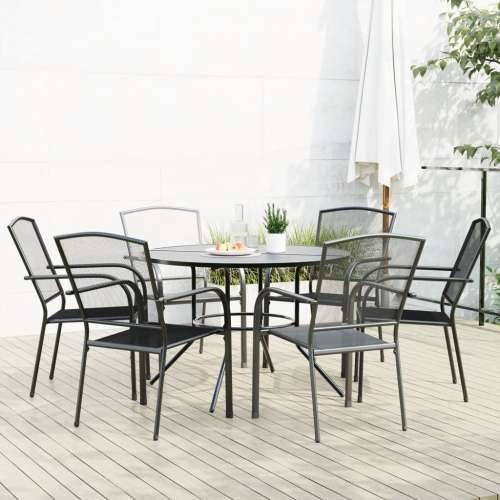 Set složivih vrtnih stolica 7 kom antracit čelik obložen prahom - 110 x 72.5 cm 6 Cijena