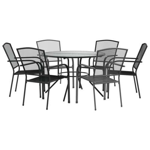 Set složivih vrtnih stolica 7 kom antracit čelik obložen prahom - 110 x 72.5 cm 6 Cijena