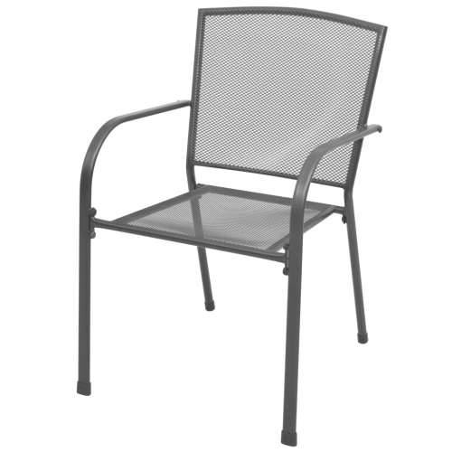 Set složivih vrtnih stolica 7 kom antracit čelik obložen prahom - 110 x 72.5 cm 6 Cijena