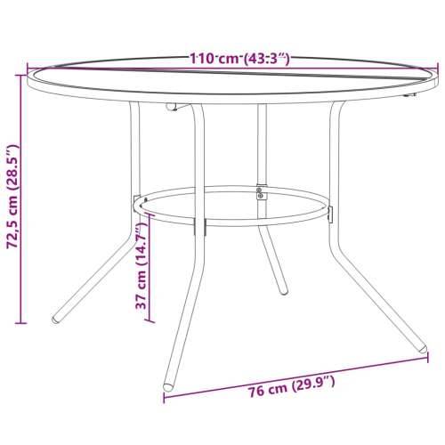 Set složivih vrtnih stolica 7 kom antracit čelik obložen prahom - 110 x 72.5 cm 6 Cijena