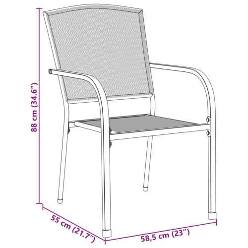 Set složivih vrtnih stolica 7 kom antracit čelik obložen prahom - 110 x 72.5 cm 6 Cijena