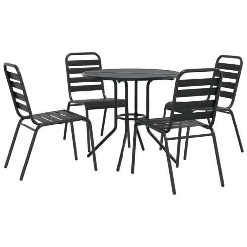 Set složivih vrtnih stolica 5 kom antracit čelik obložen prahom - 80 x 72.5 cm 4 Cijena