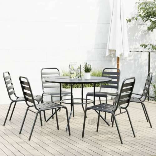 Set složivih vrtnih stolica 7 kom antracit čelik obložen prahom - 110 x 72.5 cm 6 Cijena