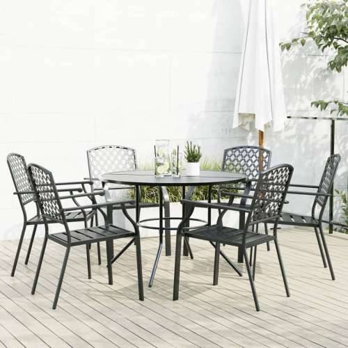 Set složivih vrtnih stolica 7 kom antracit čelik obložen prahom - 110 x 72.5 cm 6 Cijena