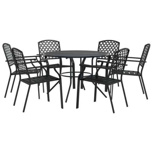 Set složivih vrtnih stolica 7 kom antracit čelik obložen prahom - 110 x 72.5 cm 6 Cijena