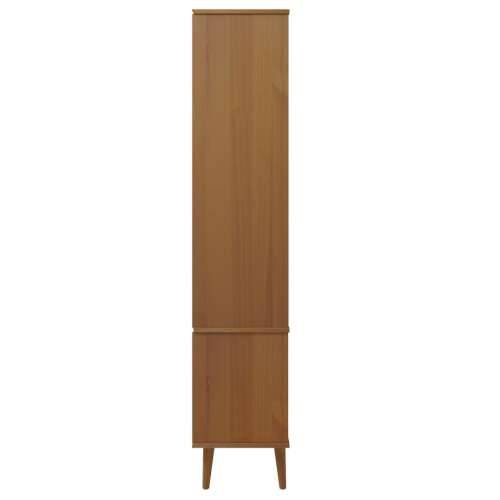 Vitrina MOLDE smeđa 90 x 35 x 175 cm od masivne borovine - Smeđa 1 Cijena