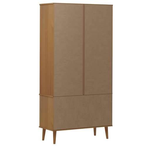 Vitrina MOLDE smeđa 90 x 35 x 175 cm od masivne borovine - Smeđa 1 Cijena
