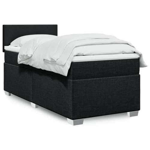 Box spring krevet s madracem crni 80 x 200 cm od tkanine - Crna 80 x 200 cm Gladak dizajn Cijena