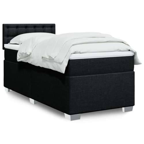 Box spring krevet s madracem crni 80 x 200 cm od tkanine - Crna 80 x 200 cm gumbi Cijena