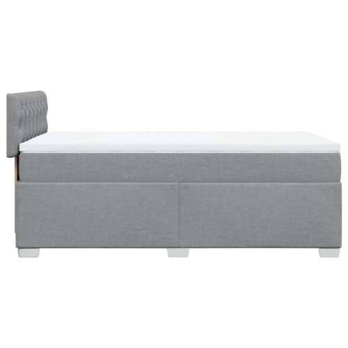 Box spring krevet s madracem svjetlosivi 90x190 cm od tkanine - Svjetlosiva 90 x 190 cm Dizajn s gumbima Cijena
