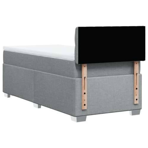 Box spring krevet s madracem svjetlosivi 90x190 cm od tkanine - Svjetlosiva 90 x 190 cm Dizajn s gumbima Cijena