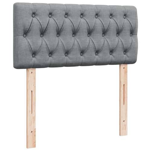 Box spring krevet s madracem svjetlosivi 90x190 cm od tkanine - Svjetlosiva 90 x 190 cm Dizajn s gumbima Cijena