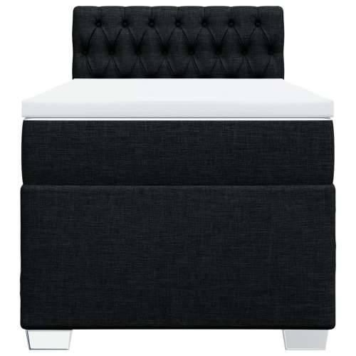 Box spring krevet s madracem crni 90x190 cm od tkanine - Crna 90 x 190 cm Dizajn s gumbima Cijena