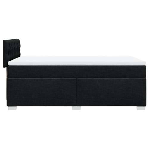 Box spring krevet s madracem crni 90x190 cm od tkanine - Crna 90 x 190 cm Dizajn s gumbima Cijena